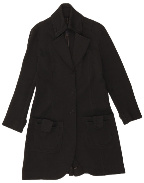 Sobretudo feminino Einstein UK 14 grande lã preta