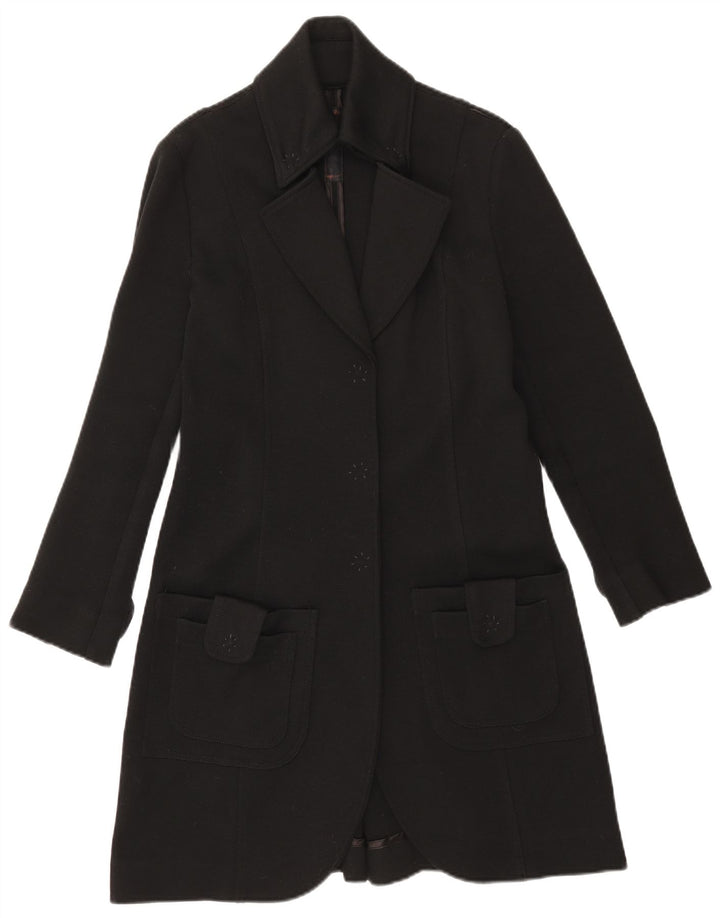 Sobretudo feminino Einstein UK 14 grande lã preta