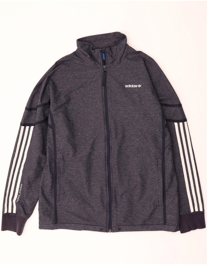 ADIDAS Mens Tracksuit Top Jacket Medium Grey Nylon Vintage Adidas and Second-Hand Adidas from Messina Hembry 