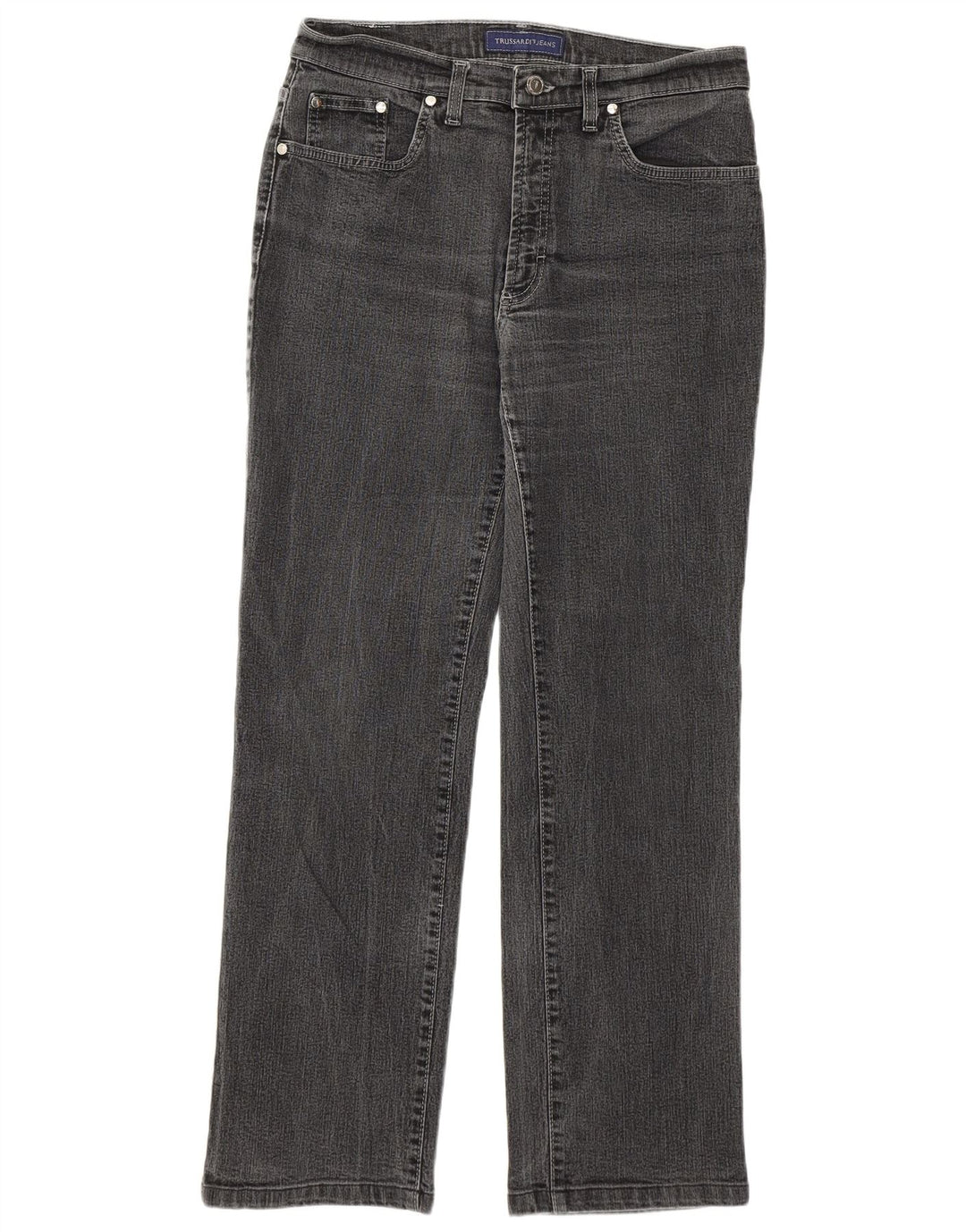 Jeans retos femininos Trussardi W32 L28 algodão cinza