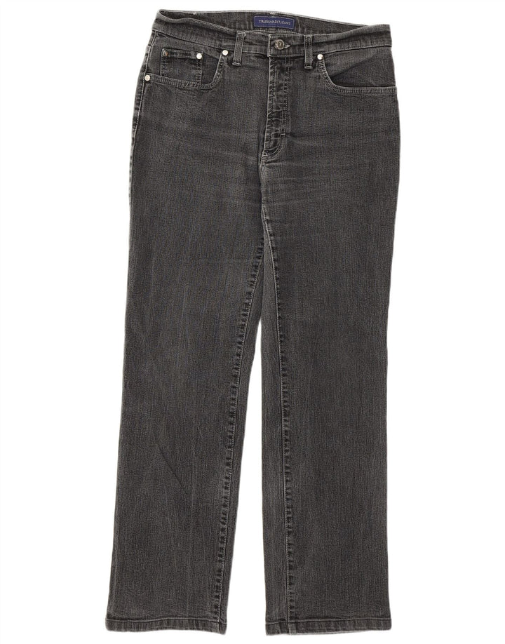 Jeans retos femininos Trussardi W32 L28 algodão cinza