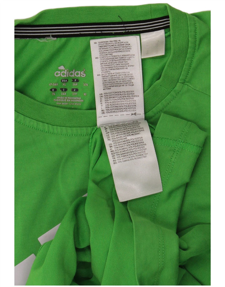 Camiseta Adidas Menino Climalite Graphic 15-16 Anos Verde Algodão