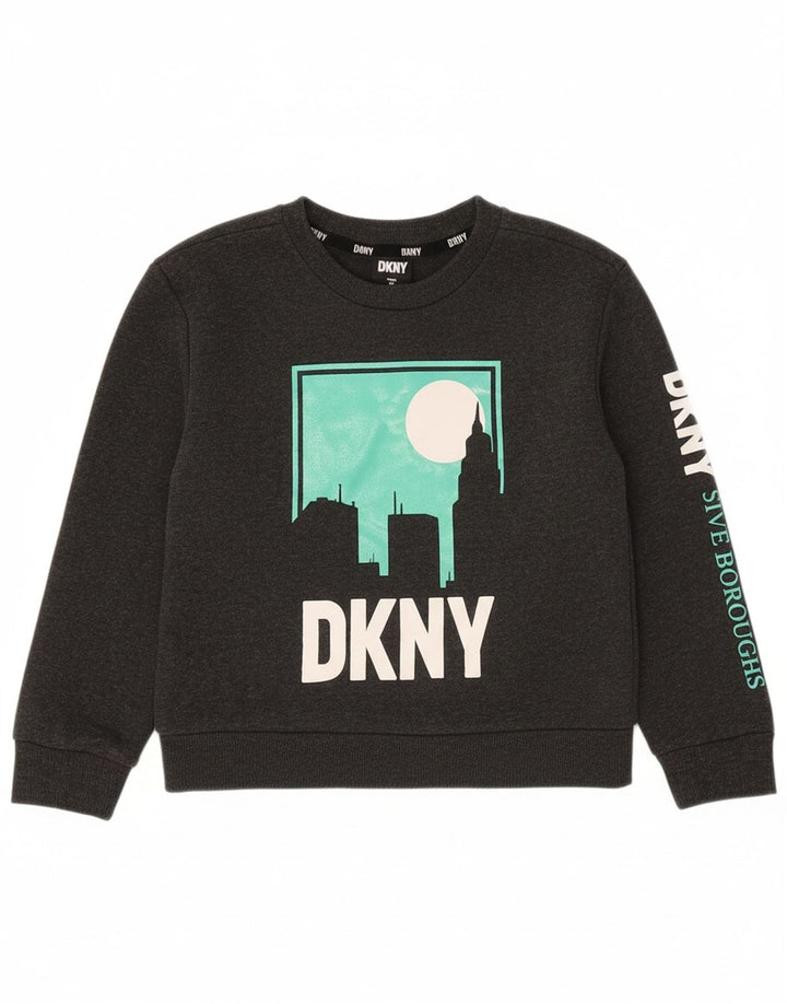 Suéter gráfico DKNY para meninos 4-5 anos algodão cinza
