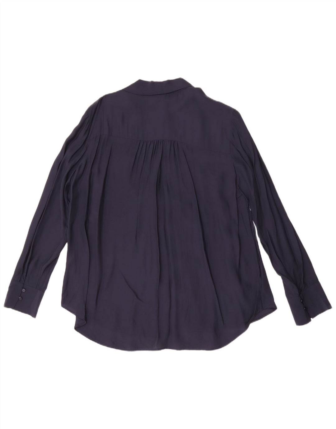 Blusa feminina Massimo Dutti com gravata borboleta UE 42 grande azul marinho viscose