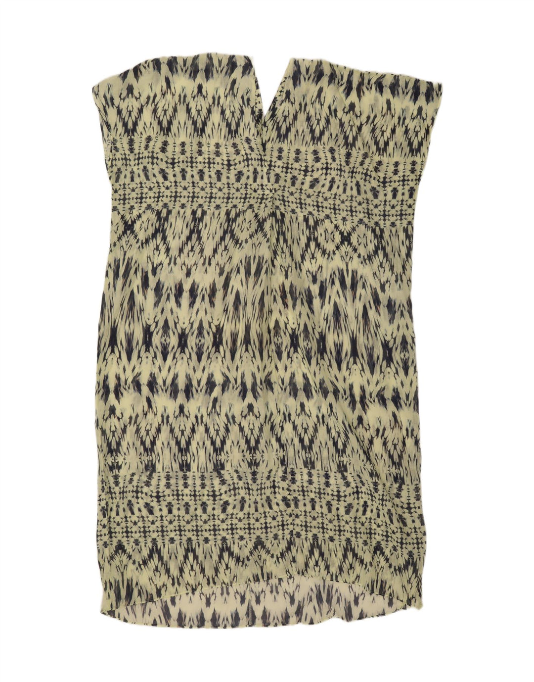 ZARA Vestido feminino com padrão abstrato oversized Shift Reino Unido 14 verde médio