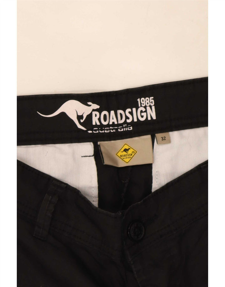 Roadsign Australia Mens Chino Shorts W32 Médio Algodão Preto