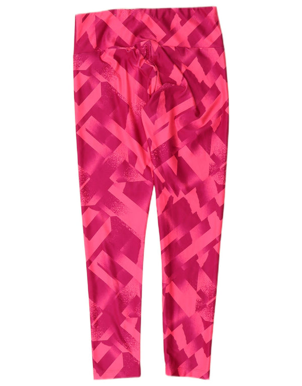 Leggings Puma Feminino UK 12 Médio Rosa Geométrico