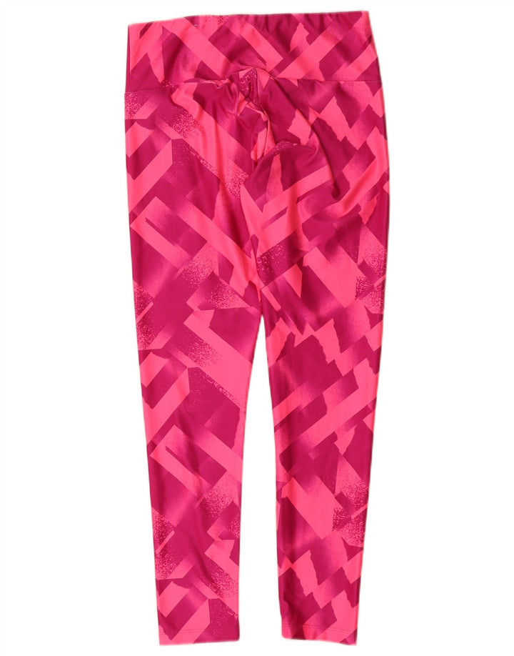 Leggings Puma Feminino UK 12 Médio Rosa Geométrico