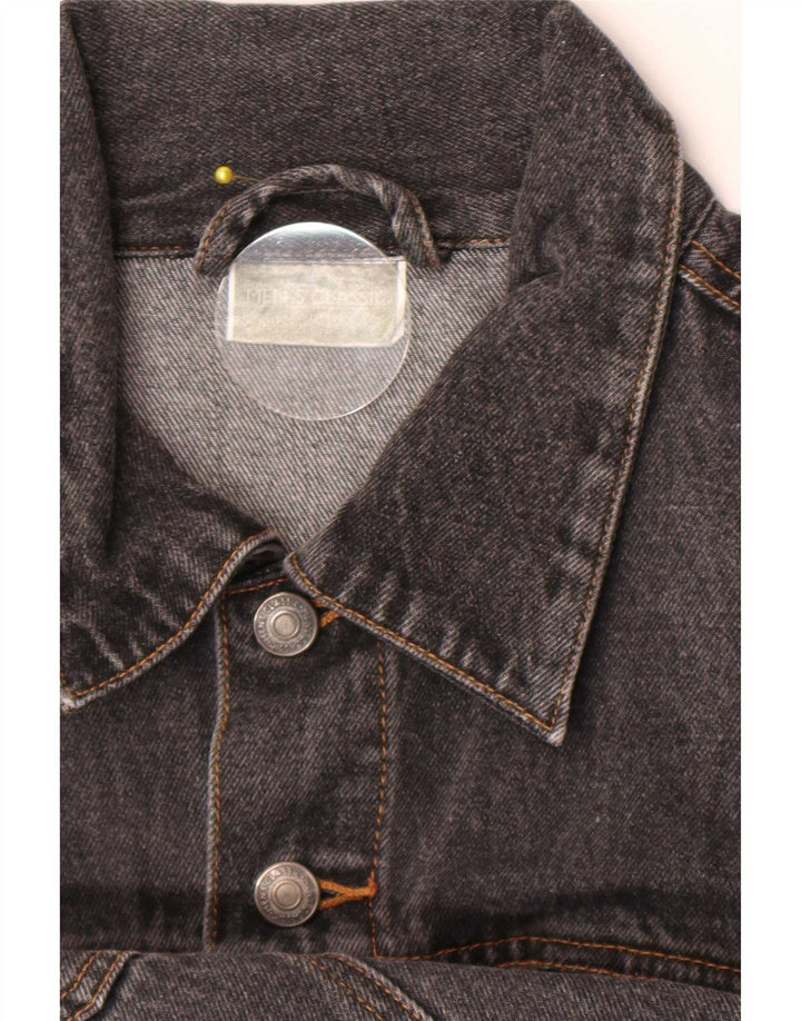 Jaqueta jeans masculina vintage UK 42 XL algodão cinza