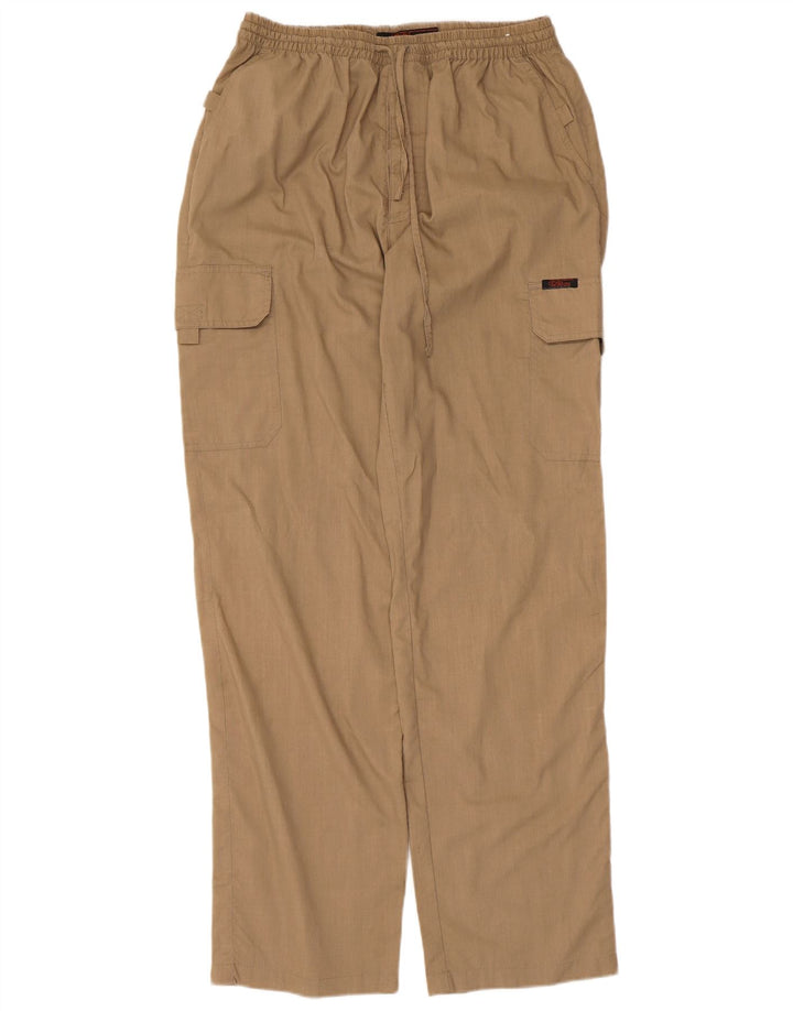 Calça cargo feminina vintage reta média W30 L31 algodão bege