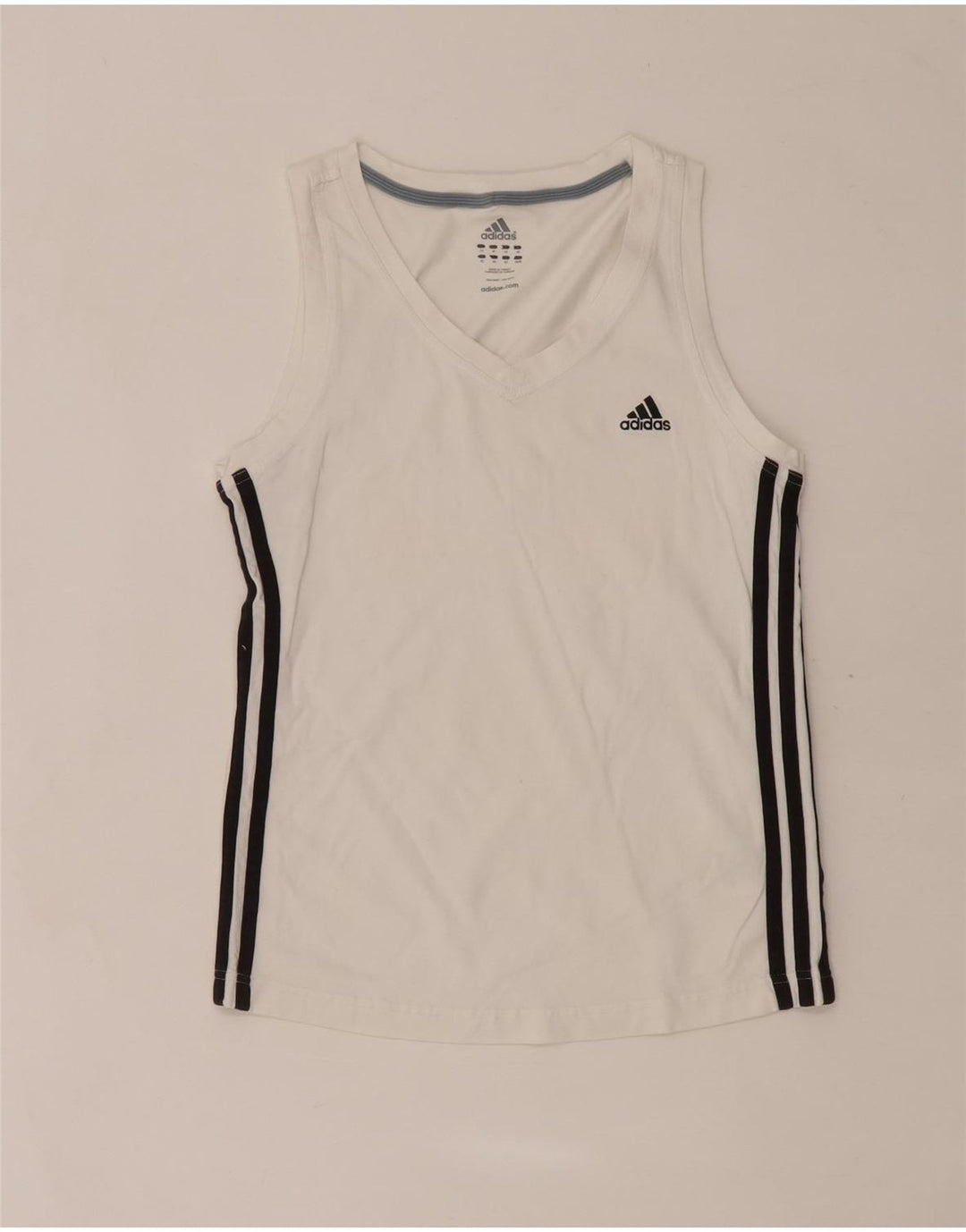Adidas Womens Vest Top UK 14 Médio Algodão Branco