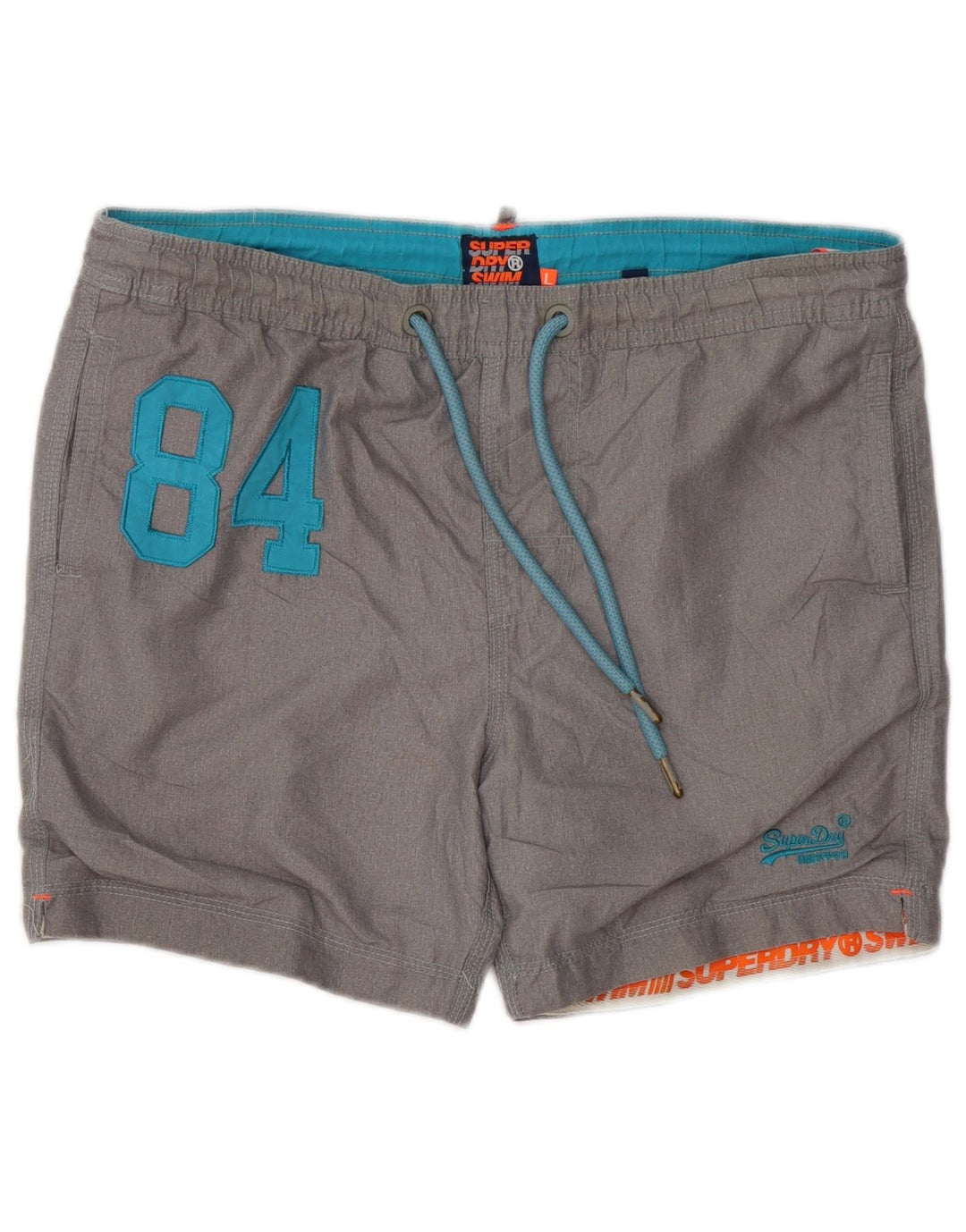 Shorts de natação masculino Superdry Graphic grande poliéster cinza