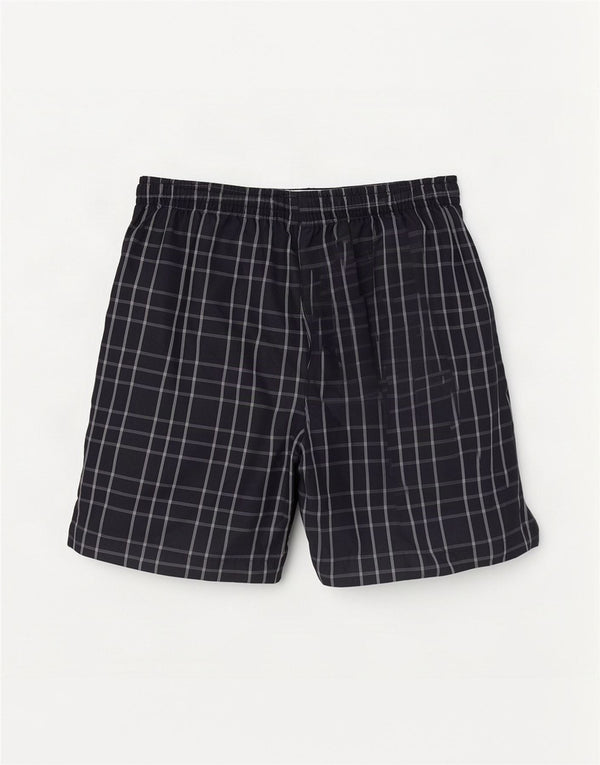 Shorts de natação masculino Umbro grande poliéster xadrez azul marinho