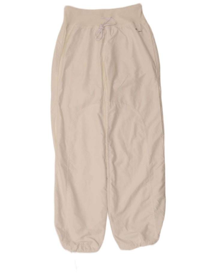 Calça de treino feminina CHAMPION Joggers UK 14 grande poliéster branco