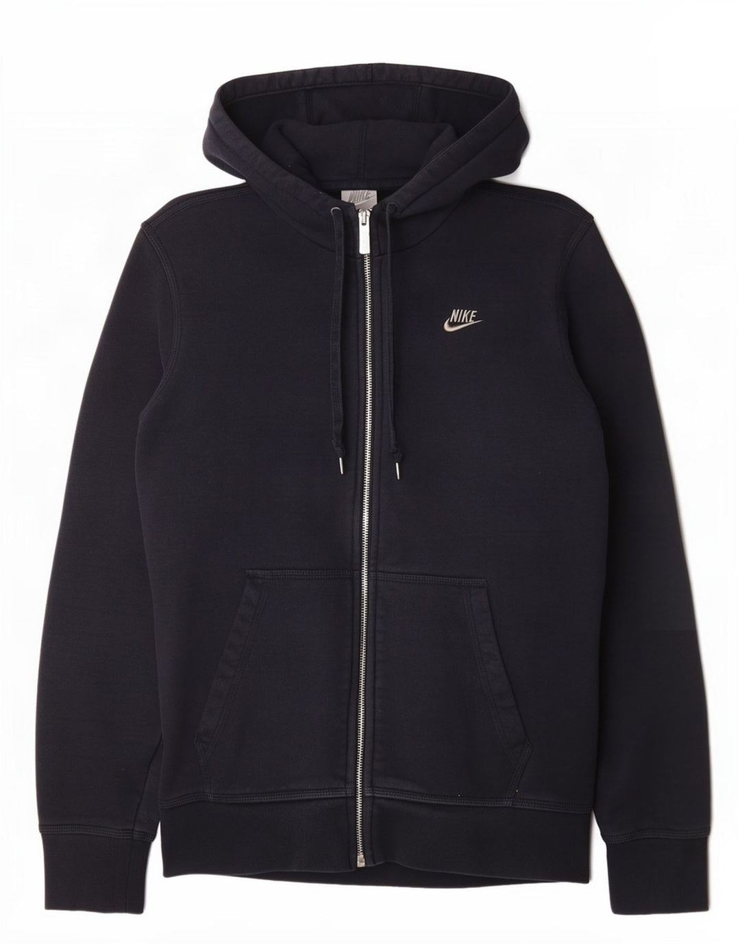 Suéter Nike masculino com capuz e zíper pequeno algodão azul marinho
