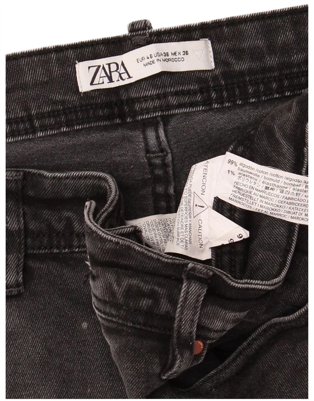 Shorts jeans masculino ZARA EU 46 XL W36 algodão cinza