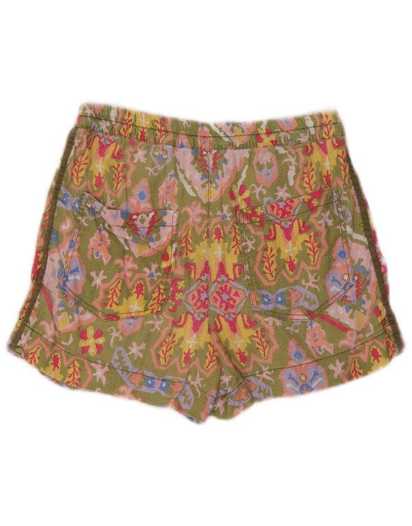 Zara Shorts Chino Feminino Pequeno W26 Multicolorido Floral