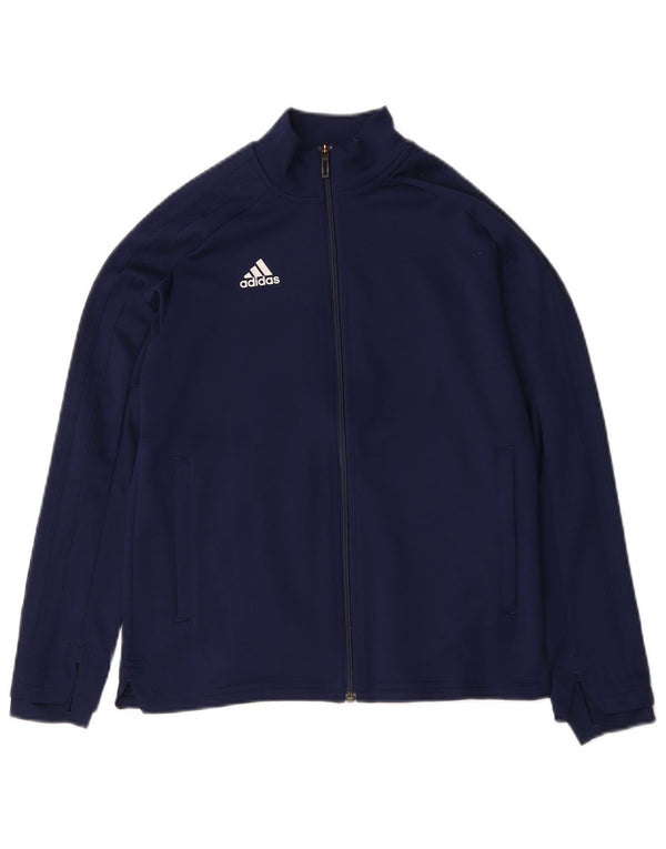 Casaco de treino Adidas Boys 11-12 anos azul marinho poliéster