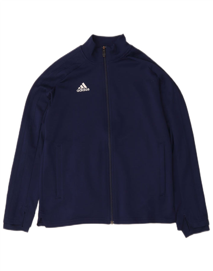 Casaco de treino Adidas Boys 11-12 anos azul marinho poliéster
