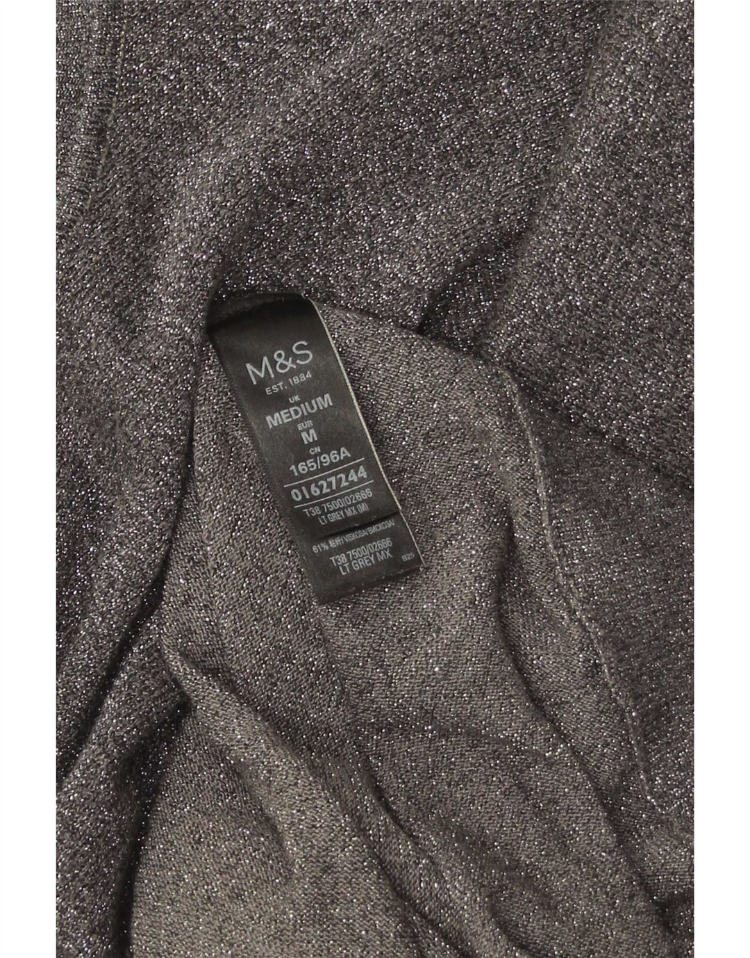 Suéter feminino Marks & Spencer com gola tartaruga Reino Unido 14 cinza médio manchado