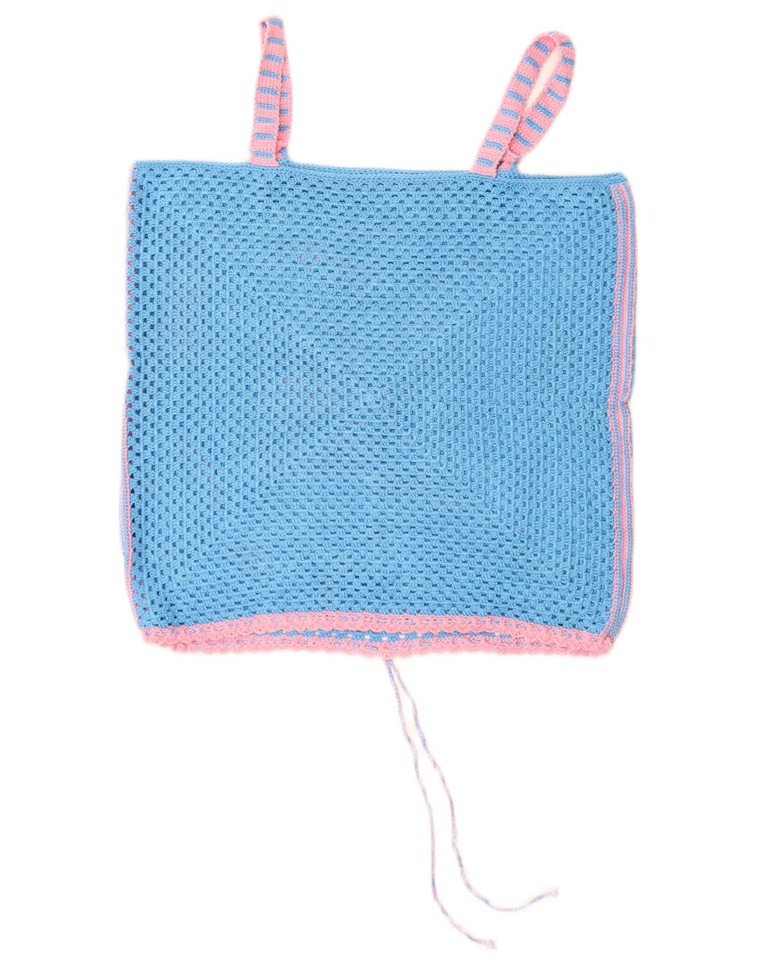 Top feminino de crochê VINTAGE UK 14 azul médio