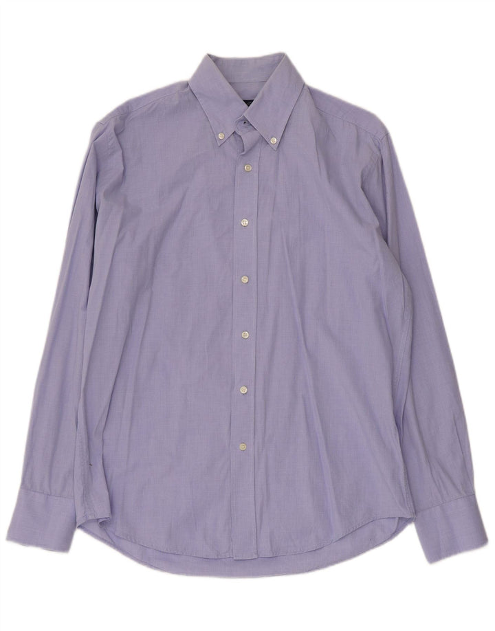 Camisa Slim Fit Masculina Dack's Azul Médio Houndstooth