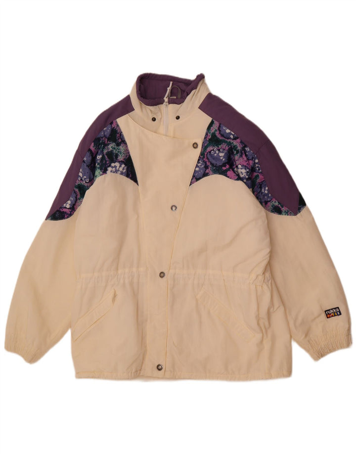 Jaqueta corta-vento feminina Rukka de ajuste solto EU 38 médio branco colorblock