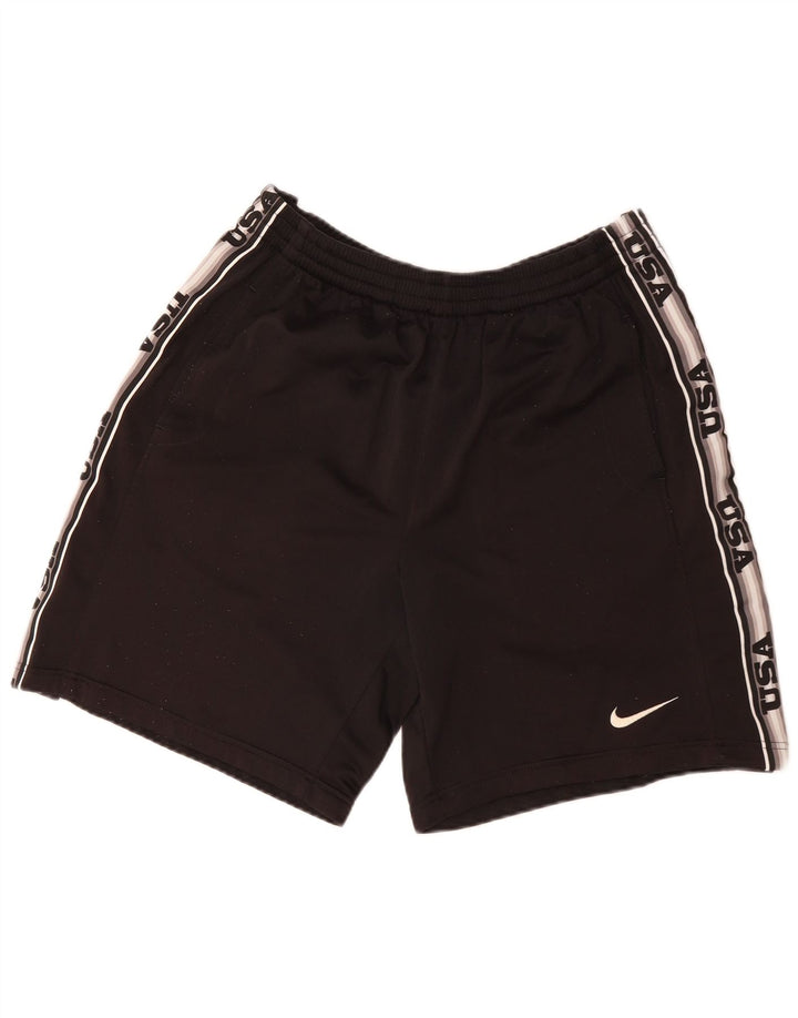 Shorts esportivos gráficos masculinos Nike médio preto poliéster
