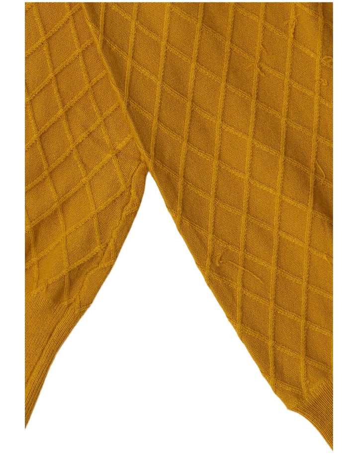 Suéter feminino Marks & Spencer com gola canoa Reino Unido 12 médio amarelo