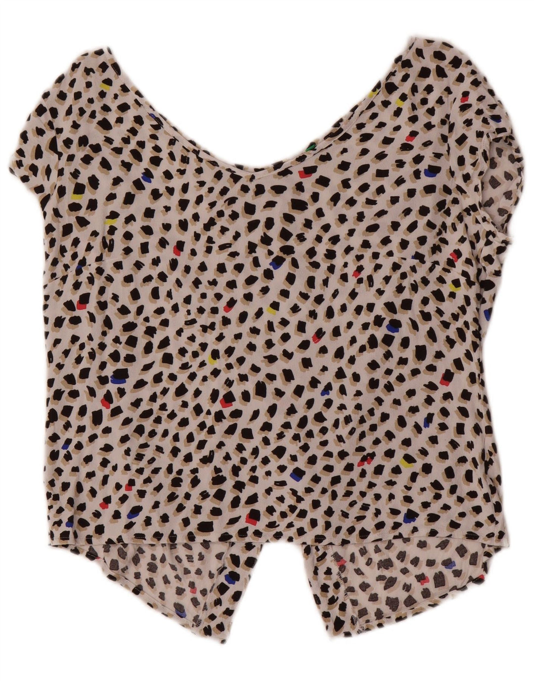 Blusa feminina Benetton UK 16 grande multicolorida manchada