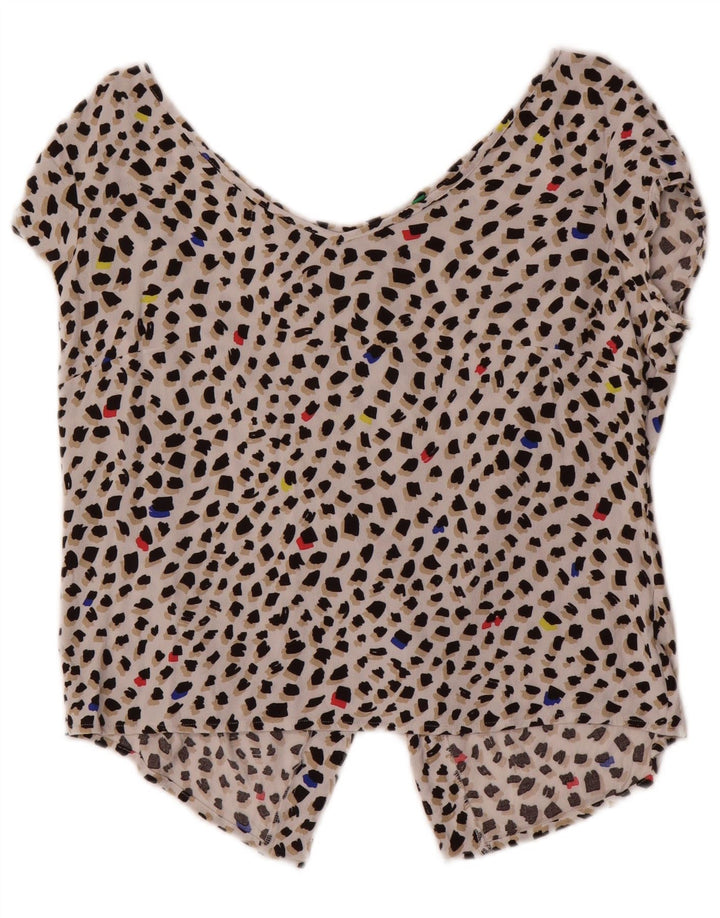 Blusa feminina Benetton UK 16 grande multicolorida manchada