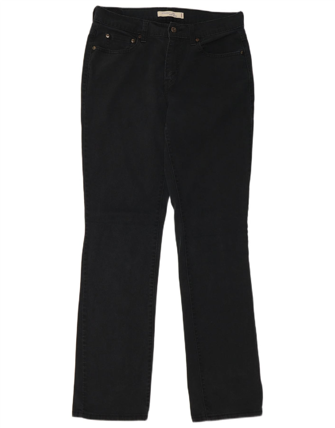 Calça jeans feminina Levi's 505 Straight US 8 médio W30 L32 azul marinho algodão