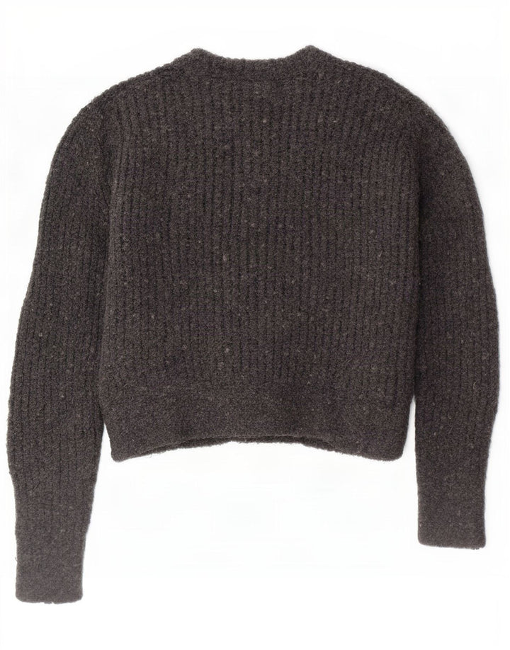 Zara Suéter masculino com gola canoa e acrílico cinza médio