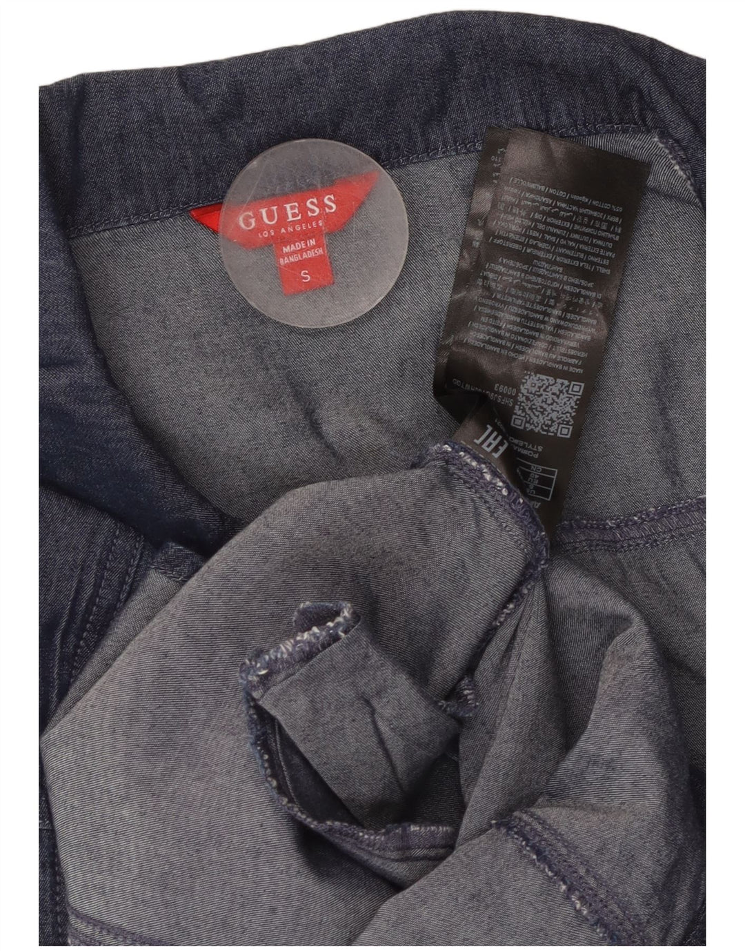 Vestido camisa jeans feminino manga 3/4 GUESS Reino Unido 10 pequeno algodão azul marinho