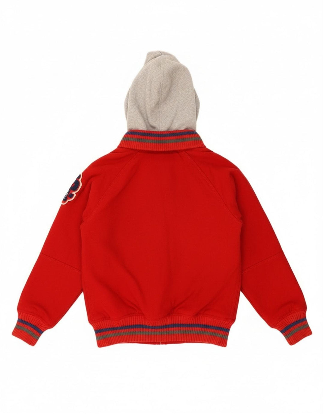 Jaqueta feminina Superdry com capuz gráfico Varsity Reino Unido 16 grande bloco colorido vermelho