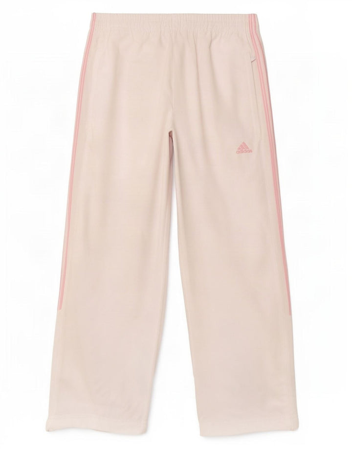 Adidas Womens Capri Calças de treino UK 12 Médio Branco Poliéster
