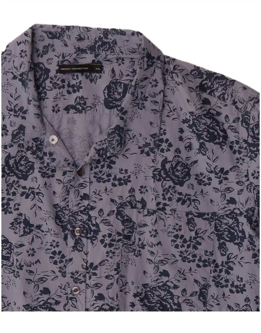Camisa masculina French Connection 2XL algodão floral azul