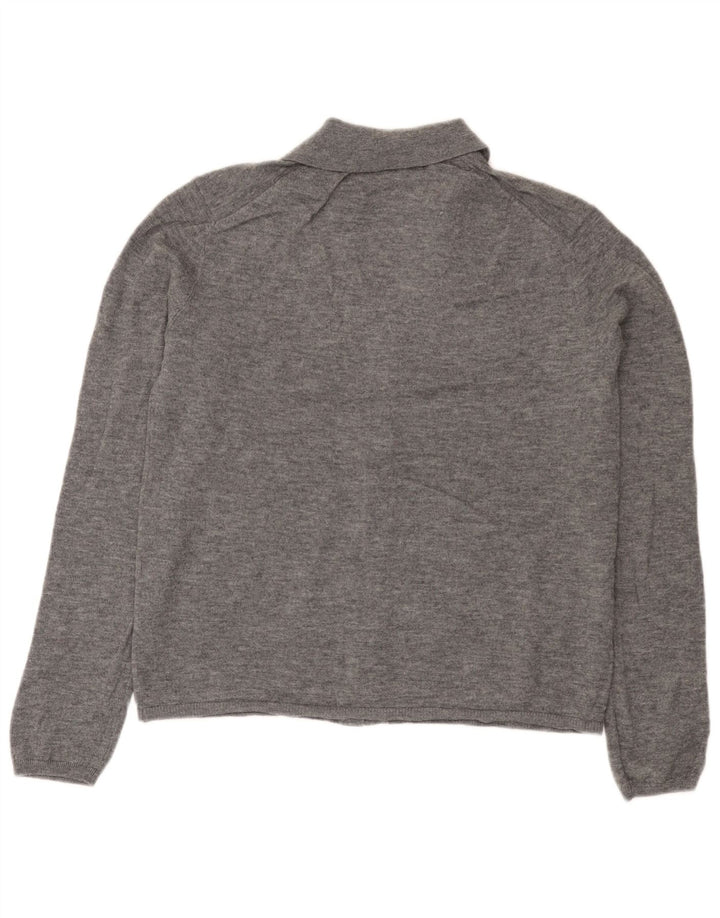 Suéter cardigã feminino Zara Reino Unido 18 XL lã cinza