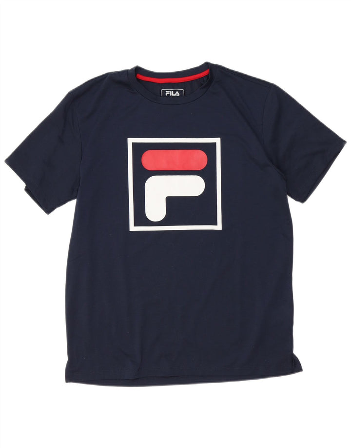 Fila Mens Graphic T-Shirt Top Médio Poliéster Azul Marinho