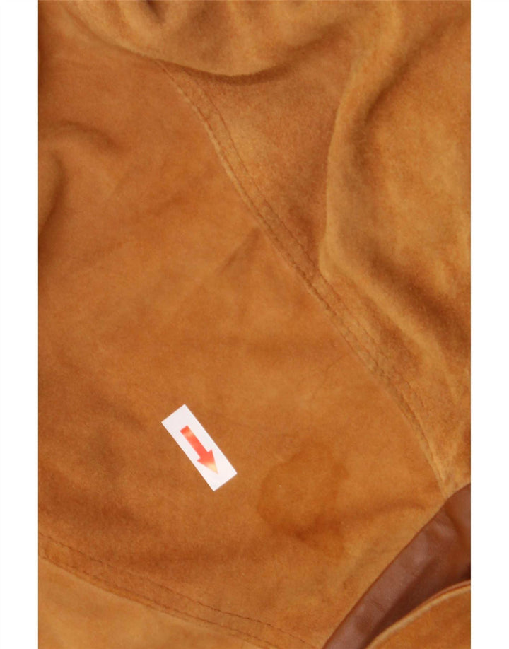 Jaqueta masculina vintage de camurça IT46 pequena bege