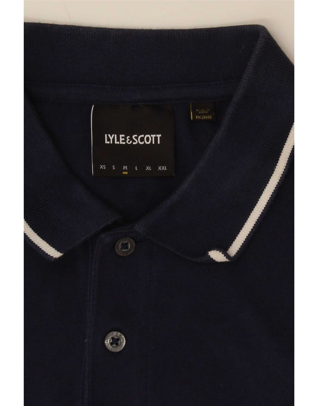 Camisa polo masculina Lyle & Scott média listrada azul marinho