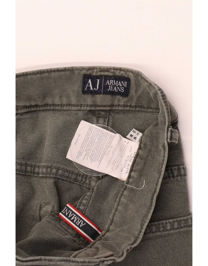 Calça jeans reta masculina Armani W36 L34 algodão verde