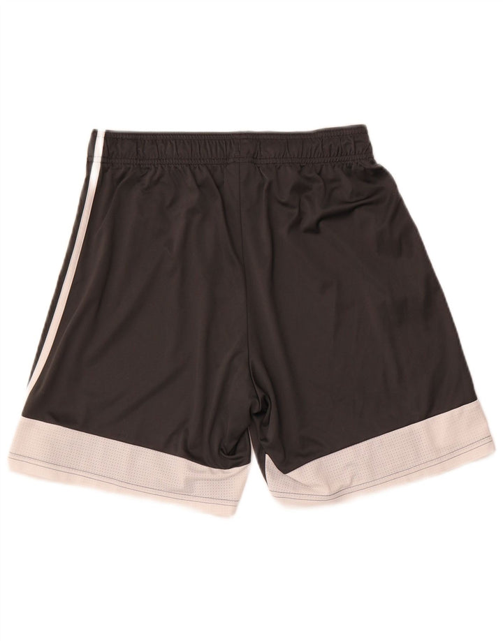 Shorts esportivos masculinos Adidas médio cinza colorblock poliéster