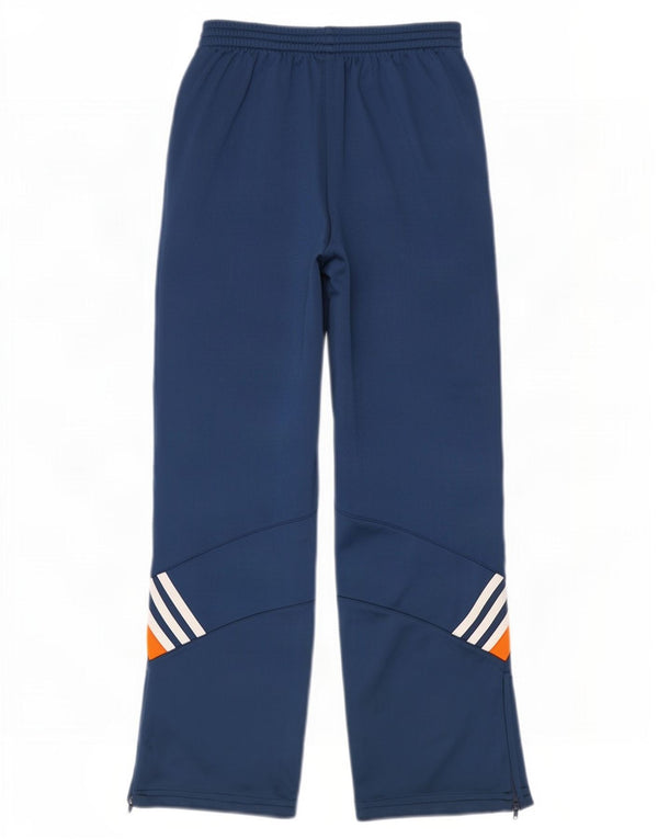 Calças de treino Adidas meninos 10-11 anos azul marinho colorblock poliéster