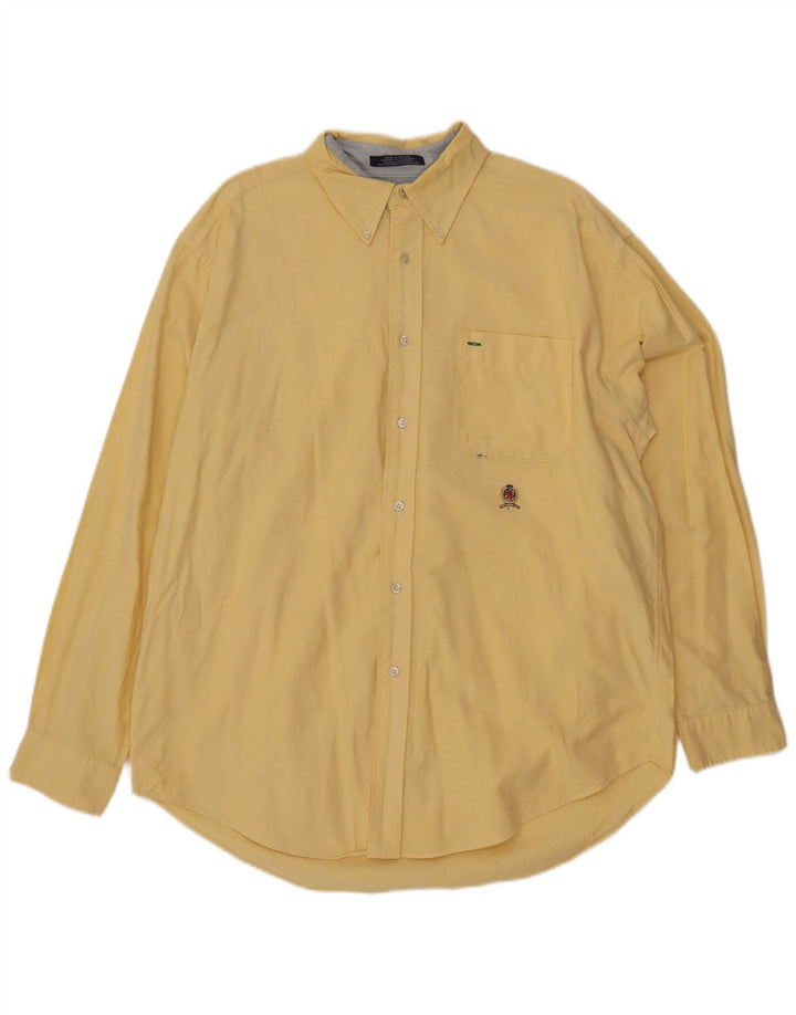 Camisa masculina Tommy Hilfiger grande algodão amarelo