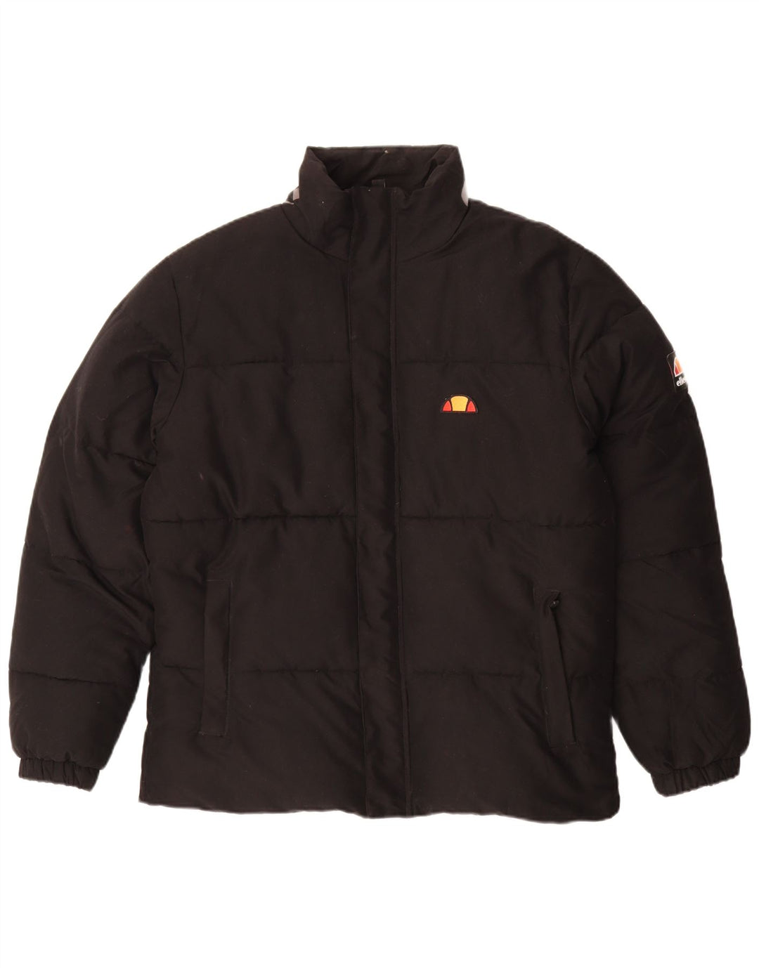 Jaqueta Ellesse masculina gráfica acolchoada UK 40 grande poliéster preto