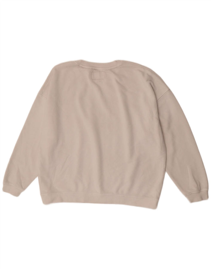 Jack Wills moletom feminino grande com estampa gráfica UK 16 grande branco