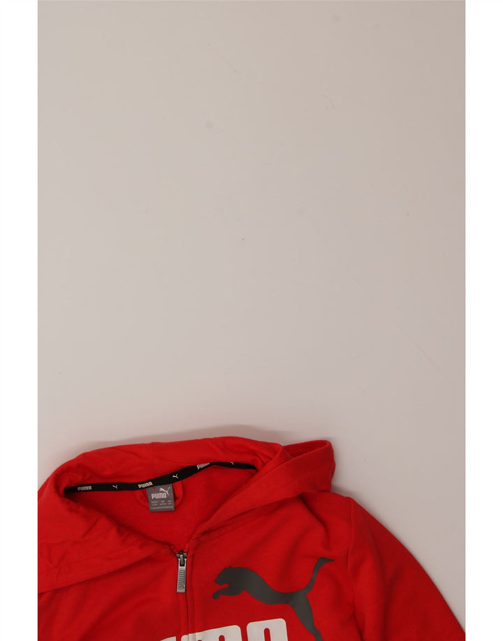 PUMA Boys Graphic Zip Hoodie Sweater 13-14 Years Orange Cotton Vintage Puma and Second-Hand Puma from Messina Hembry 