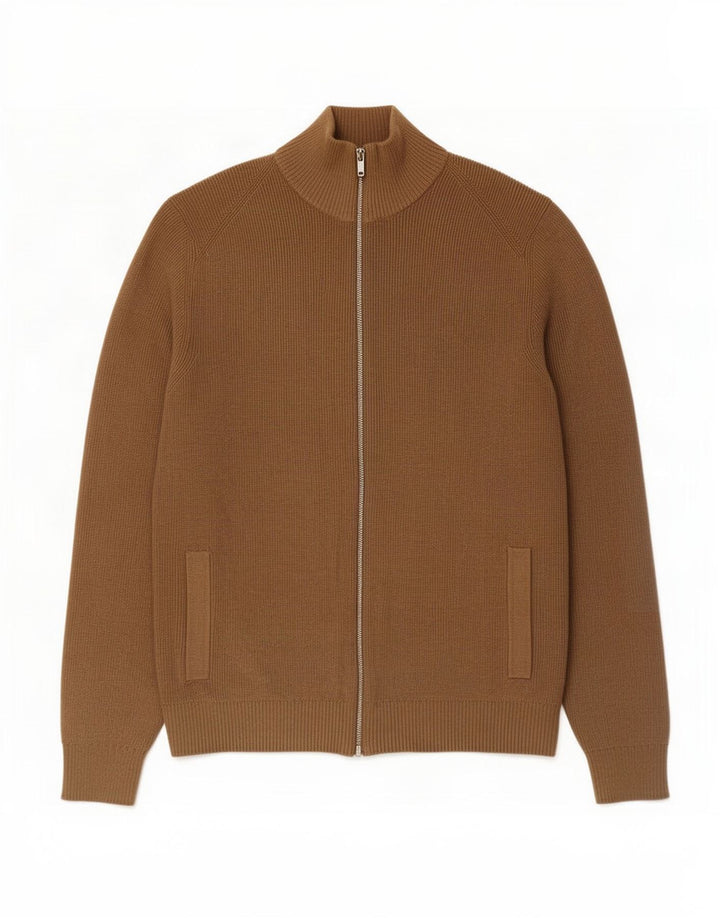 Suéter cardigã masculino Marks & Spencer poliéster bege médio
