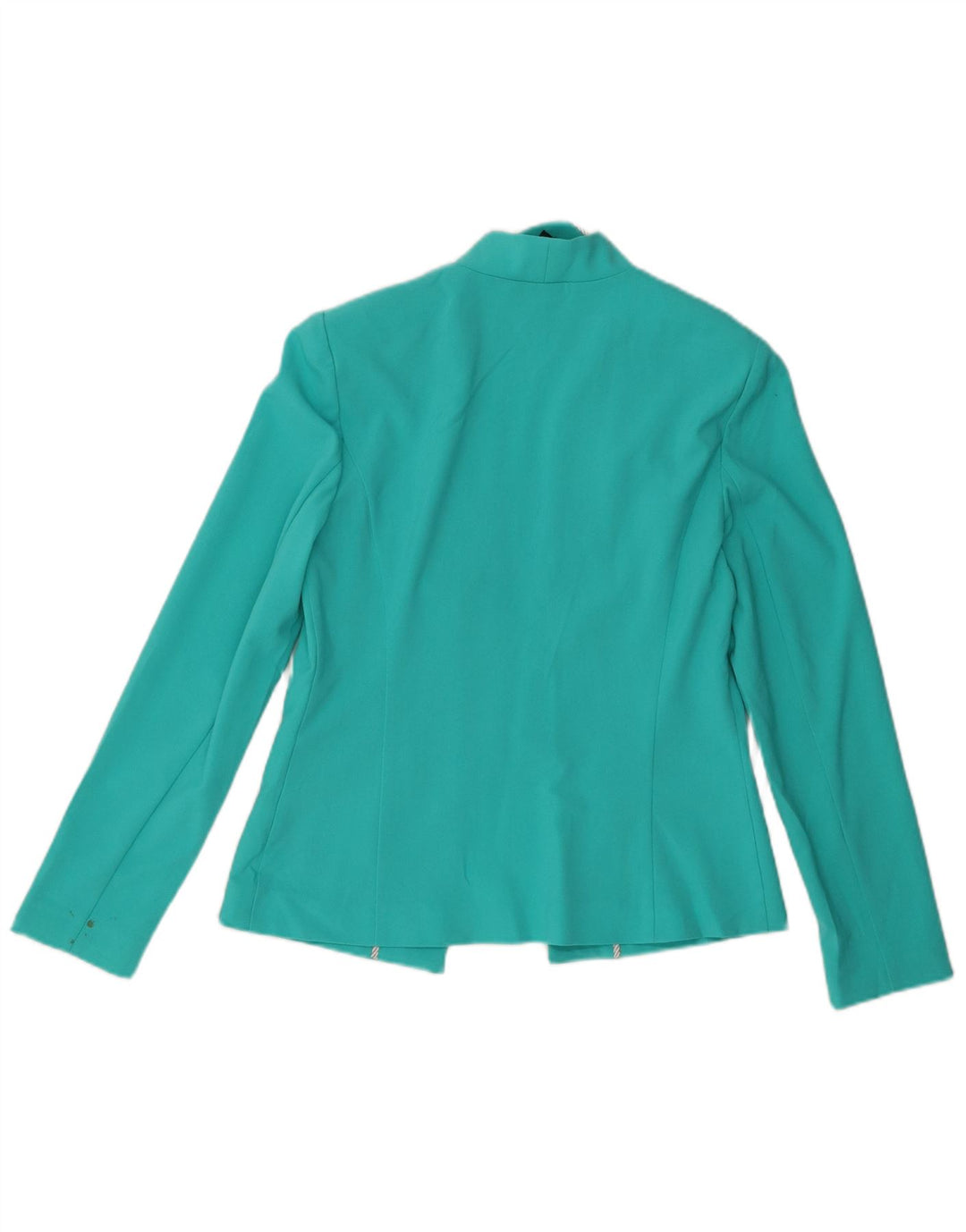 Jaqueta Blazer aberta feminina Marks & Spencer Reino Unido 10 poliéster turquesa pequeno